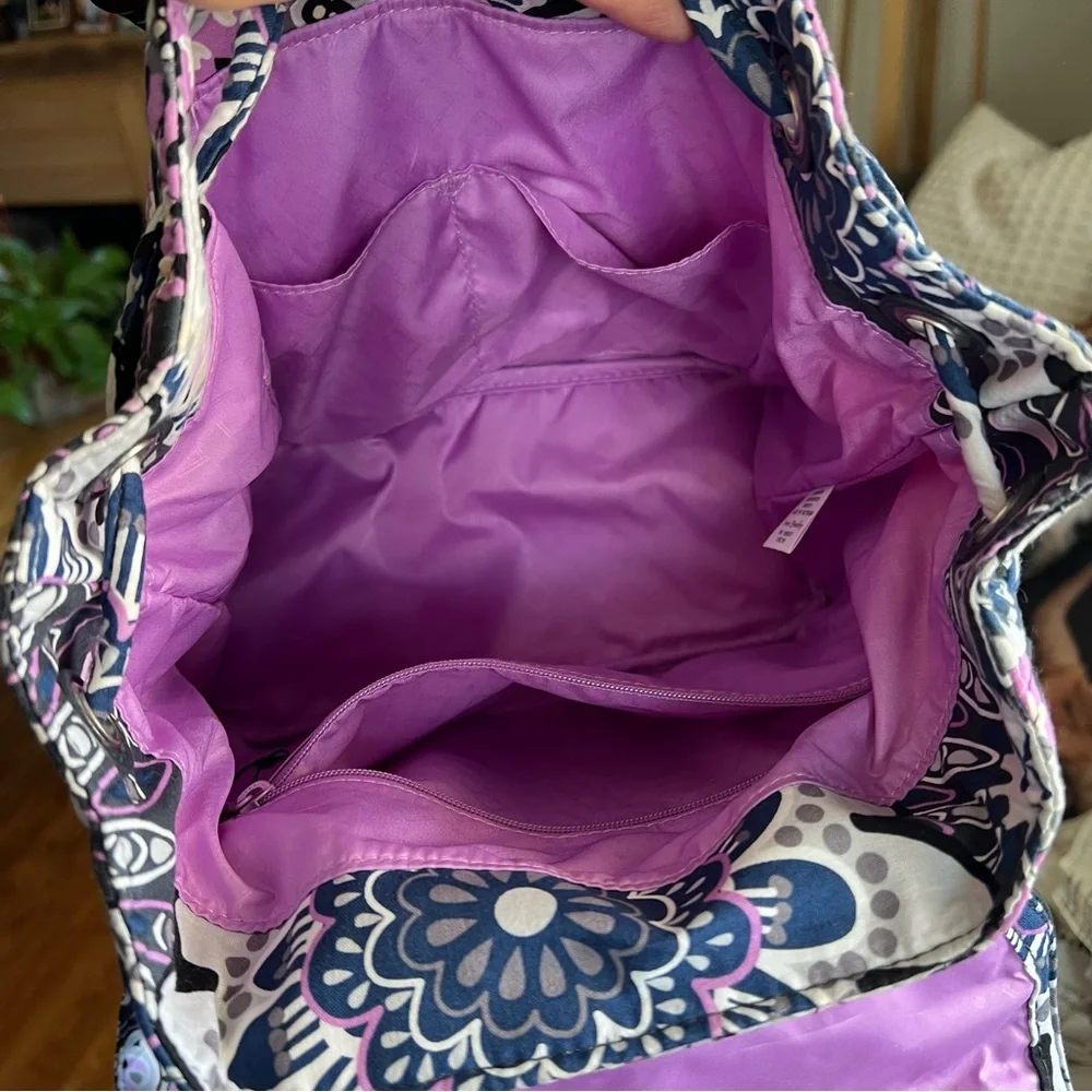 Vera Bradley Mimosa Medallion Purple Floral Essential Compact Backpack